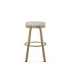 Amisco Swice Upholstered Counter Height Barstool Gray/Gold: 26" Round Polyester Seat, Steel Frame, 300 lbs Capacity - 2 of 4