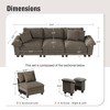 Captiva Designs 123.6" Cloud Modular Sofa, 3-Seater Deep Seat Sectional Couch for Living Room - 2 of 4