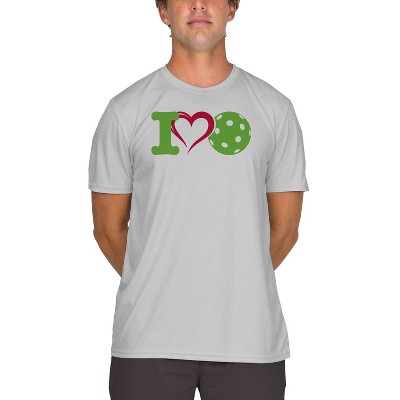 Vapor Apparel Men's I Heart Pickleball UPF 50+ Sun Protection Short Sleeve Performance T-Shirt for Sports and Outdoor Lifestyle