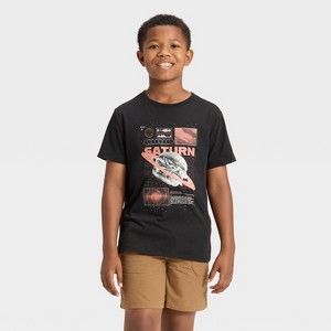 Boys' Short Sleeve Burger Planet Graphic T-Shirt - Cat & Jack™ Black - 1 of 4