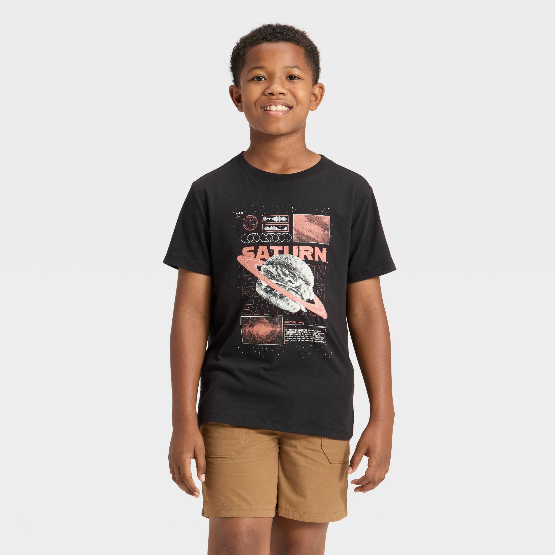 Boys' Short Sleeve Burger Planet Graphic T-Shirt - Cat & Jack™ Black S