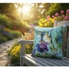 Outdoor Floral Bird Design - 18" Weather-Resistant Pillow by Manual Woodworkers & Weavers - 2 of 3
