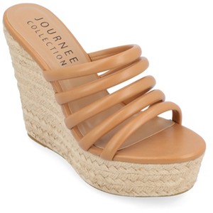 Journee Collection Womens Cynthie Slip On Espadrille Wedge Sandals - 1 of 4