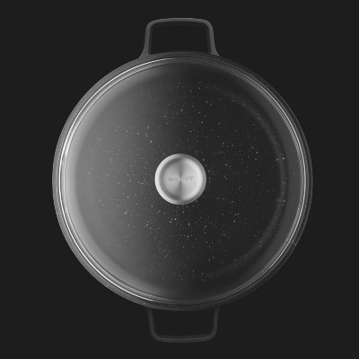 BergHOFF Black Non-Stick Aluminum Stock Pot with Glass Lid