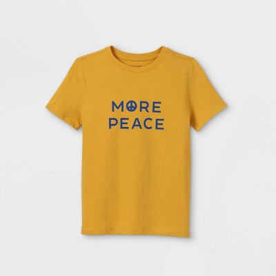 Boys' 'More Peace' Short Sleeve Graphic T-Shirt - Cat & Jack™ Mustard