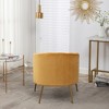 SEYNAR Modern Velvet Accent Chair,Round Upholstered Barrel Chair for Living Room - 4 of 4
