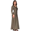 24seven Comfort Apparel Long Sleeve Scoop Neck Shimmery Fabric Maxi Dress - 2 of 4