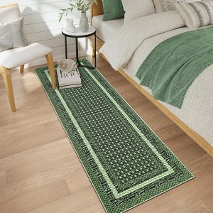 Geometric Living Room Rugs, Washable Bordered Print Soft Bedroom Carpet - 1 of 4