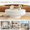 32"W Modern Round Coffee Table Cocktail Table Accent Table Drum End Table Minimalist Fluted Center Table, Easy Assembly, Black/White-ModernLuxe - 4 of 4