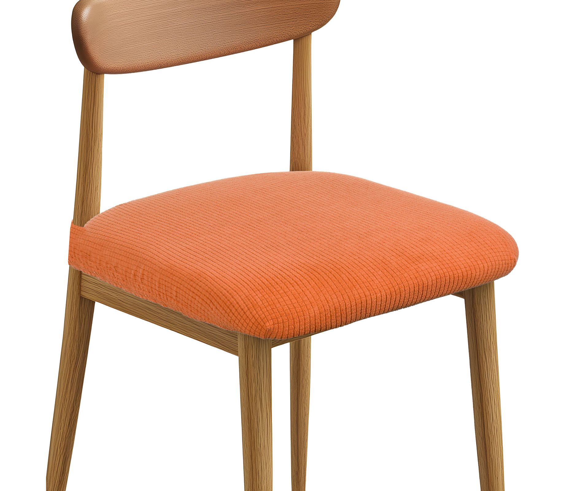 Unique Bargains Washable Stretch Soft Dining Chair Cushion Covers 4 Pcs Orange