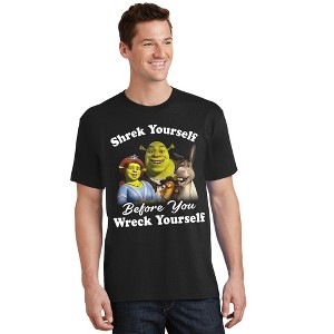 Seven Times Six Shrek T Shirt Mens Shrek Yourself Before You Wreck Yourself Short Sleeve Tee Black - 1 of 4