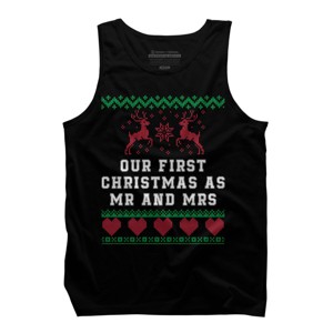 Men's Design By Humans Our First Christmas As Mr & Mrs T-Shirt By UnlockedHTK Tank Top - 1 of 4
