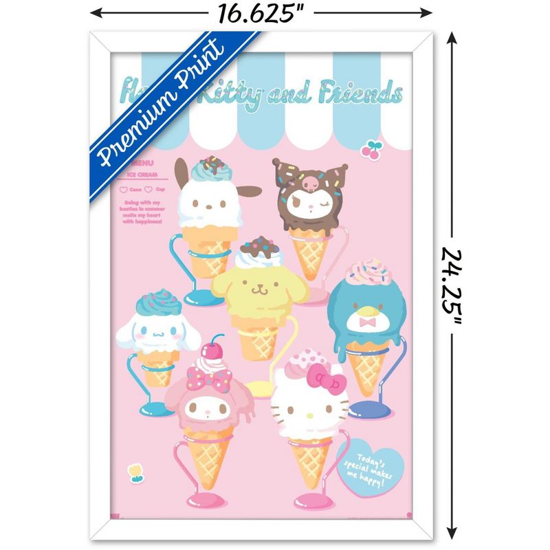 Trends International Hello Kitty and Friends: 24 Ice Cream Parlor - Group Framed Wall Poster Prints, 3 of 7