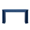 HDZNVF 59-inch Long Console Table, Oak Veneer Sofa Table, Curved and Straight Line Design, Navy Blue - 3 of 4