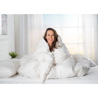ComfyDown 650 Fill Power Down Comforter - 100% Cotton Cover  King (108"x94")  Made in USA
