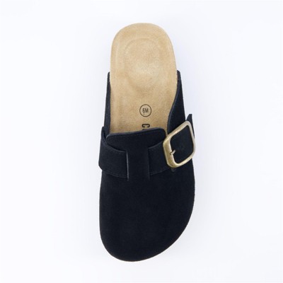 CUSHIONAIRE Women's Granola Genuine Suede Cork Footbed Platform Clog, +Comfort, Wide Widths Available