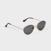 Womens Shiny Metal Oval Sunglasses - Universal Thread™ Gold - 2 of 2
