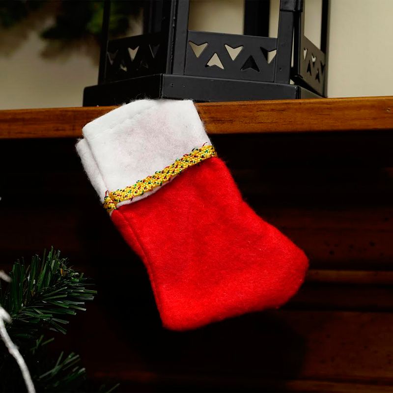 Northlight Pack of 6 Traditional Mini Christmas Stockings with Gold Glitter Pen, 2 of 4
