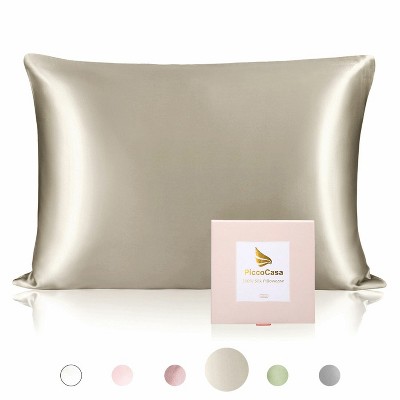 Standard/20"x26" Silk 25 Momme Pillow Cases Taupe - PiccoCasa