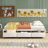 Platform Bed,Wooden Platform Bed With 3 Drawers,Platform Bed No Headboard,Twin Platform Bed With Storage,Bedroom Furniture-Cuddlewood - 2 of 4