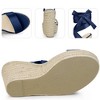 Perphy Women's Platform Espadrilles Satin Lace Up Bow Wedges Sandals - 3 of 4