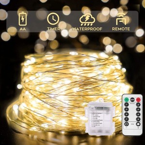 FAAYFIAN Battery Operated Fairy Lights With Timer, Waterproof Copper Wire Warm White String Lights for Bedroom, Party and Wedding D¨¦cor - 1 of 4