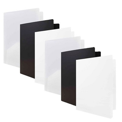 JAM Paper Heavy Duty Plastic Two-Pocket School Folders Assort Business Colors 383HBAASST