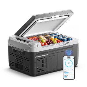 EUHOMY 12Qt/11L Portable Car Refrigerator with Freezer, 12 Cans 12V ...