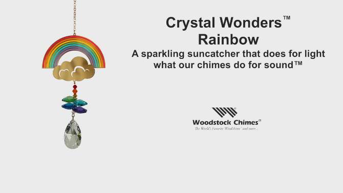 Woodstock Crystal Suncatchers, Crystal Wonders Rainbow, Crystal Wind Chimes For Inside, Office, Kitchen, Living Room Décor, 4.5"L, 2 of 8, play video