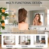 Matte Rounded Rectangle Bathroom Vanity Mirror, Over-Sink Wall Mirror with HD Tempered Glass and Anti-Rust Aluminum Frame - 3 of 4