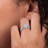 GILDED 925 Sterling Silver Wedding Ring Set for Women | Lab-Grown Diamond Engagement Ring in 1/2, 5/8, 3/4, 1 Carat | Size 7 | Bridal Set - 4 of 4