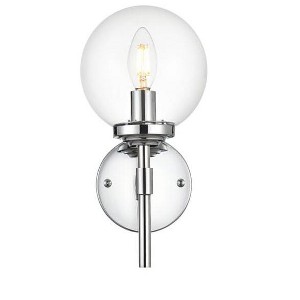 Elegant Lighting Ingrid 1 light Chrome and Clear Bath Sconce - 1 of 4