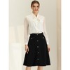 INSPIRE CHIC Women's Button Decor Work A-Line Formal Knee Length Skirt - 2 of 4