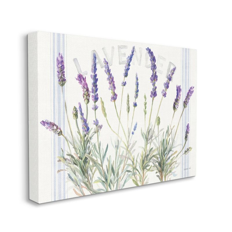 Stupell Industries Lavender Floral Cluster Farmhouse Bistro Stripes, 1 of 4