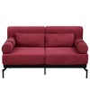 TiramisuBest Modern Loveseat Sofa 59" Sofa Couch 2-Seater Sofa with Flexible USB Ports , Unique Cylindrical Armrests for Living Room, Beige - 4 of 4