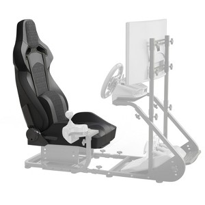 APRILSOUL Universal PVC Bucket Style Reclinable Sport PU Leather Simulator Racing Seat with Adjustable Lock Slide - 1 of 4