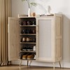 Rattan Shoe Cabinet, 5-Tier Shoe Storage Organizer Cabinet with Adjustable Shelf for Entryway, Freestanding Shoe Rack - 2 of 4