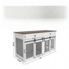 DSVIMOY 63" Large Dog Crate Furniture for Double Dog, Wooden Dog Kennel with 2 Drawers, Divider and Sliding Door, Brown & White, 63"*23.62"*33.66" - 3 of 4