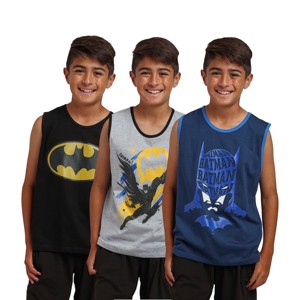 Batman Character Art Boy’s 3-Pack Tank Top Set - 1 of 4