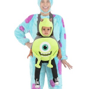 HalloweenCostumes.com One Size Fits Most   Infant Disney Monsters Inc. Mike Wazowski Velour Baby Carrier Cover Halloween Costume,  Green - 1 of 3