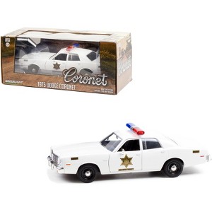 1975 Dodge Coronet White "Hazzard County Sheriff" 1/24 Diecast Model Car by Greenlight - 1 of 3