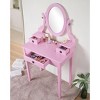 Moniys Wood Moniya Makeup Vanity Table and Stool Set - 2 of 4