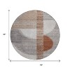 Taupe And Rust Geometric Washable Indoor Outdoor Area Rug - 3 of 4