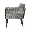 Dexmalle Rustic Gray Patio Club Chair with Thick Cushion and Rattan Side Frame - 4 of 4