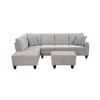 L-Shaped Sectional Sofas 3-Piece Sectional Sofa with Storage Ottoman, Cup Holders, and Toss Pillows - 4 of 4