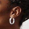 Black Bow Jewelry 6mm Polished Round Hoop Earrings in Sterling Silver, 24mm (15/16 in) - 3 of 4