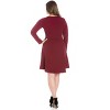 24seven Comfort Apparel Long Sleeve Knee Length Plus Size Skater Dress - 3 of 4
