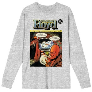 Pink Floyd Comic Crew Neck Long Sleeve Athletic Heather Men's Tee - 1 of 2