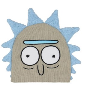 Rick and Morty Beanie Rick Felt Embroidery Face Design With Fuzzy 3D Hair Beanie - 1 of 4