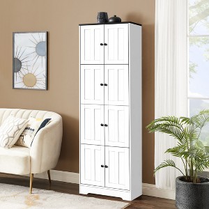 NicBex Tall Storage Cabinet, Decorative Wall Storage Cabinet with 8 Doors and 3 Shelves for Office, Living Room - 1 of 4